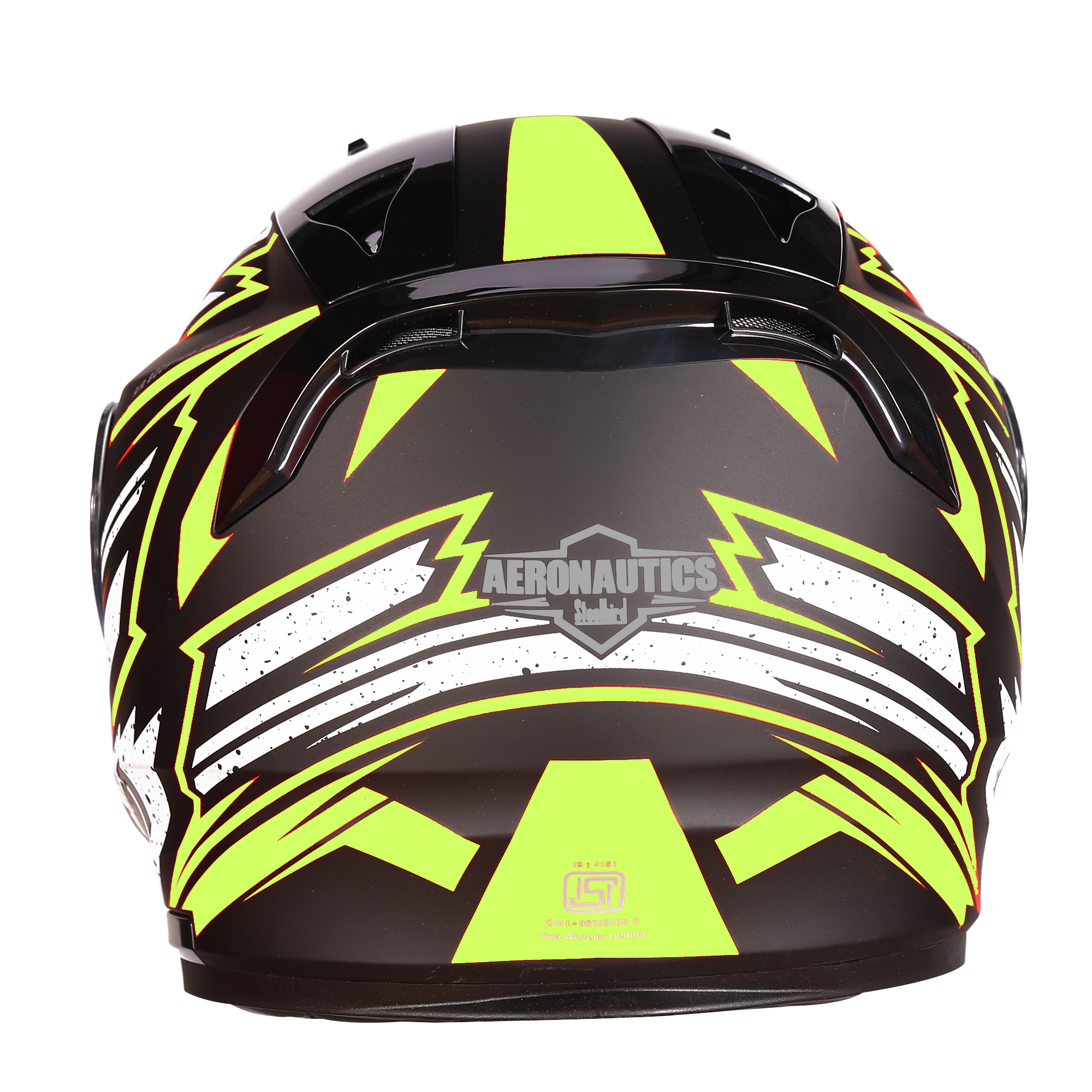 SA-1 BOOSTER MAT BLACK WITH NEON - SMOKE VISOR (WITH EXTRA CLEAR VISOR)